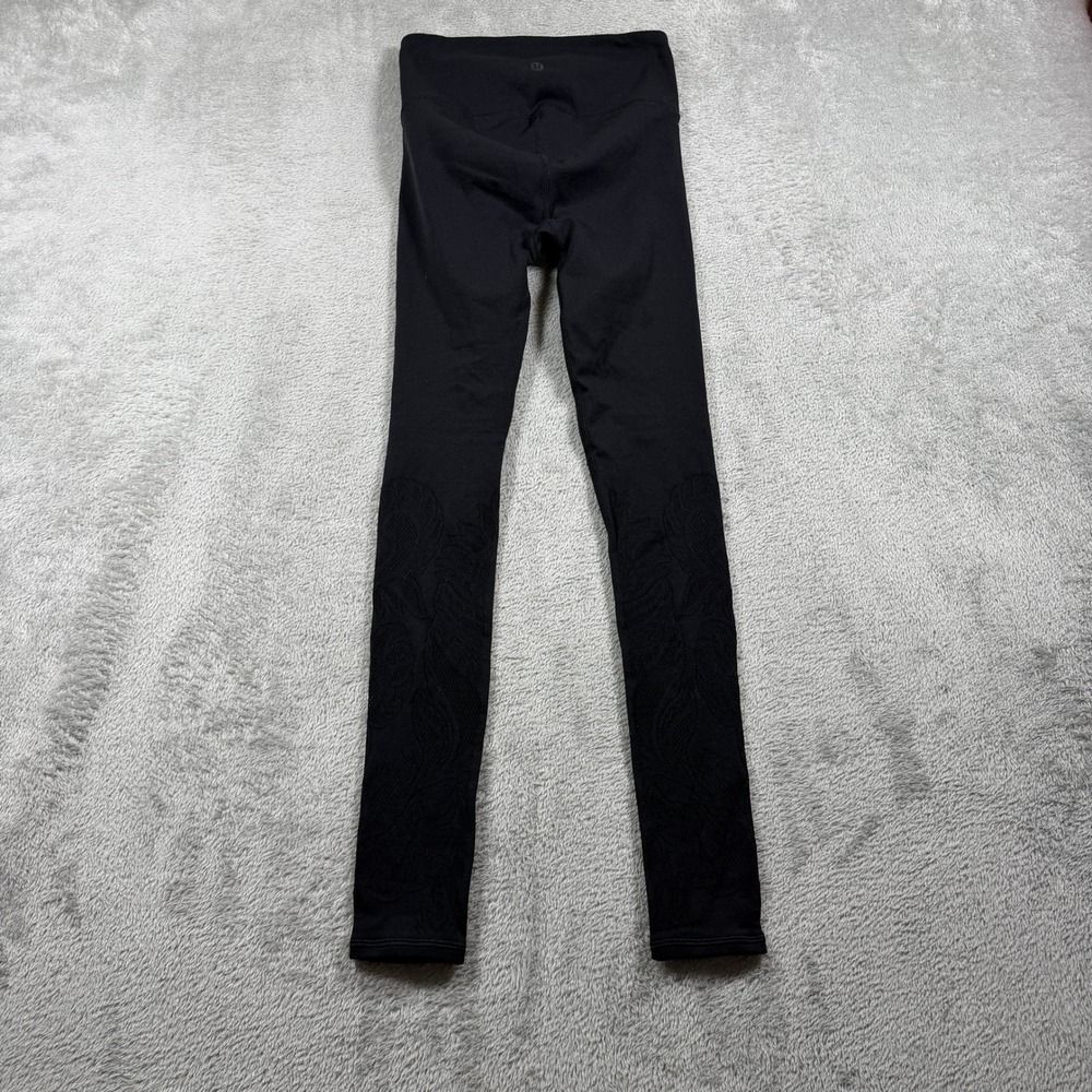 Lululemon Reveal Tight Lattice Pailey High-Rise Leggings Women 4 Black LW5AWNS - Picture 2 of 8